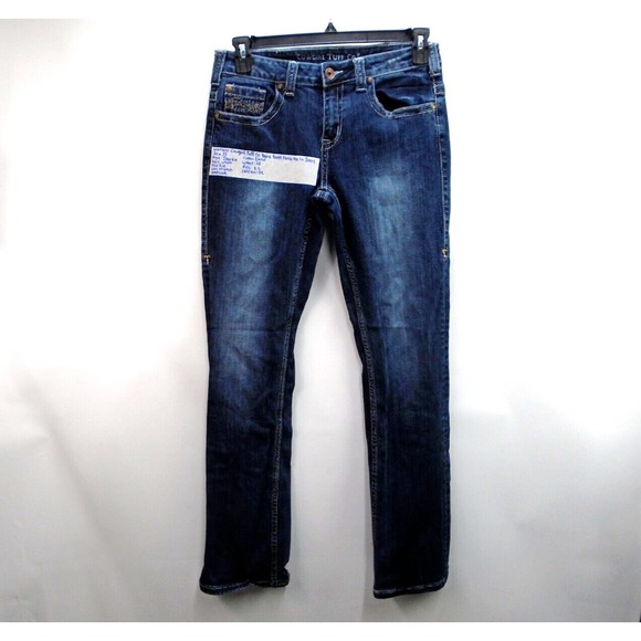 Cowgirl Tuff Denim - Cowgirl Tuff 'Don't fence me in' Womens Dark Wash Blue Jeans Size 30x33 JDARKH